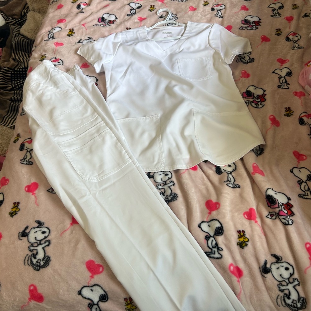 White Scrub set (Pants & Top)